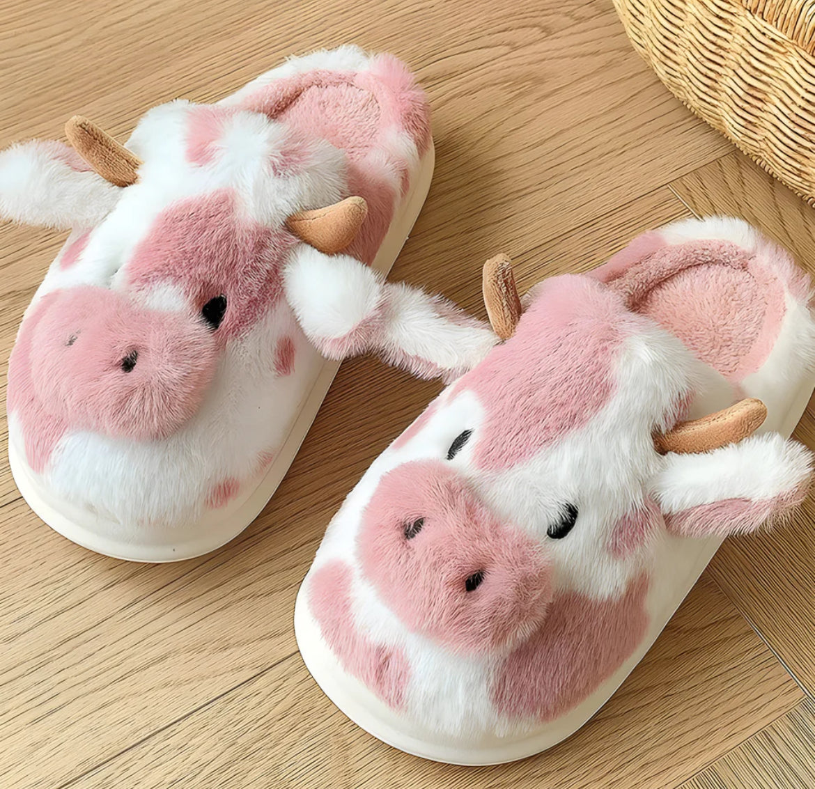 Cow slippers handmade