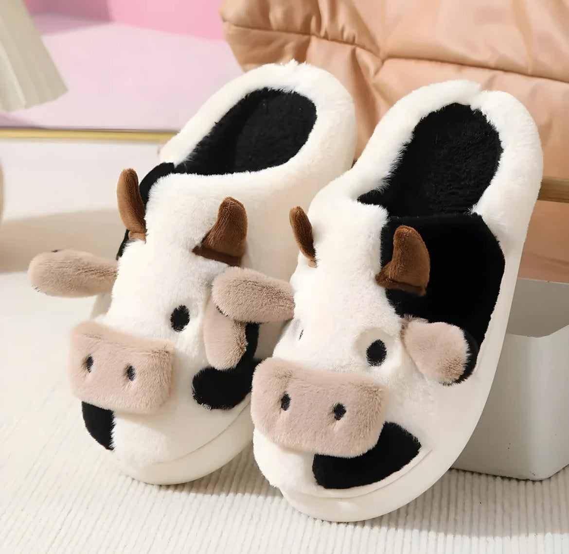 Cow slippers handmade